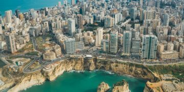Bird's eye view photography of Beirut city.
