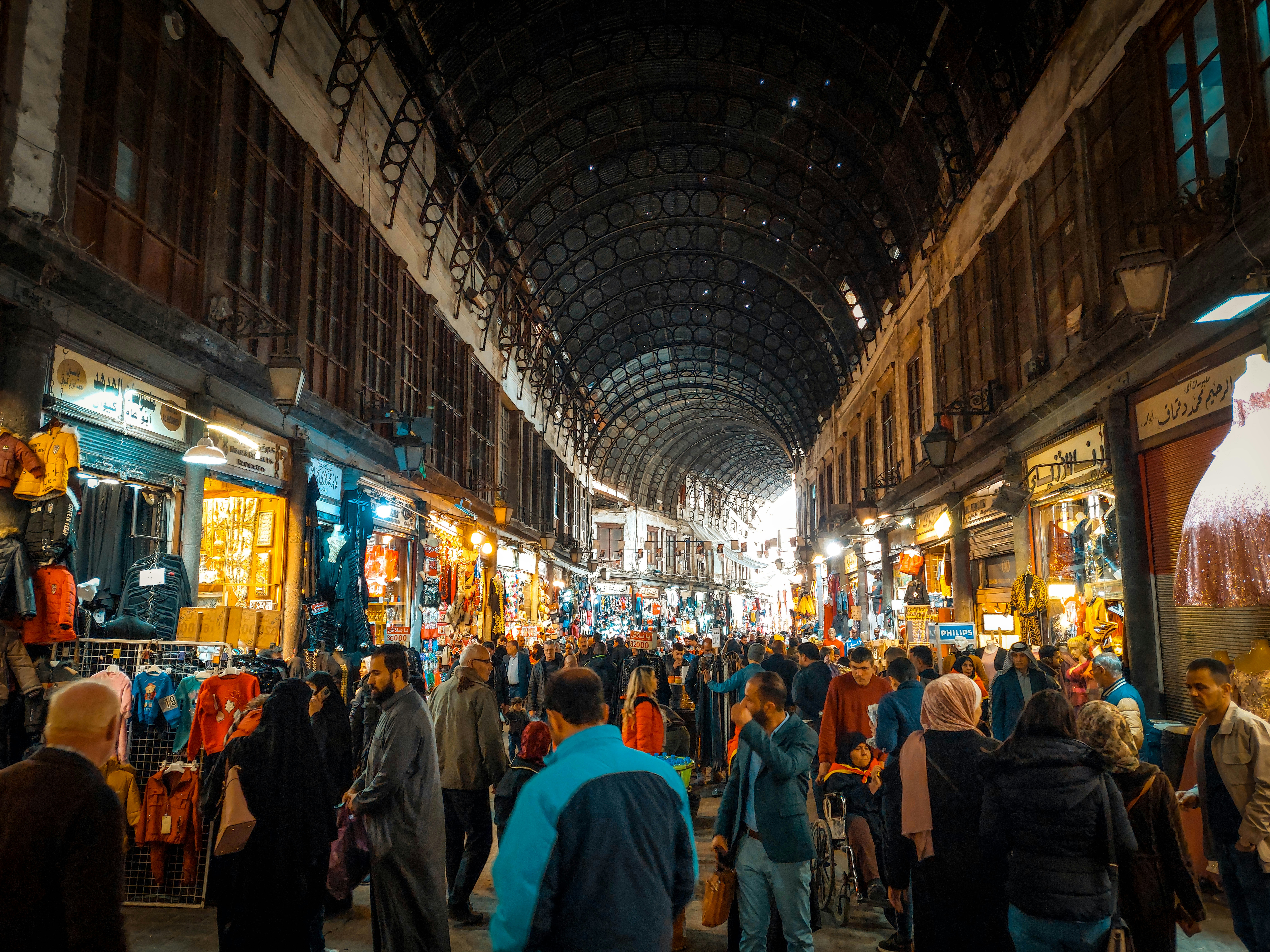 Photo showing old Damascus market.